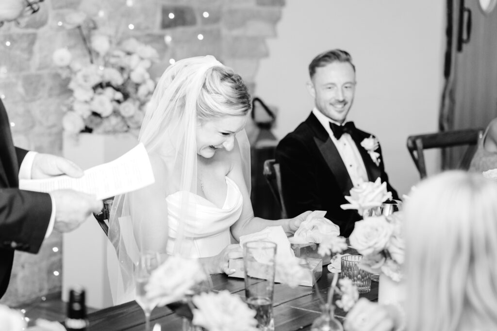 reactions to wedding speeches at wild thyme and honey in the cotswolds
